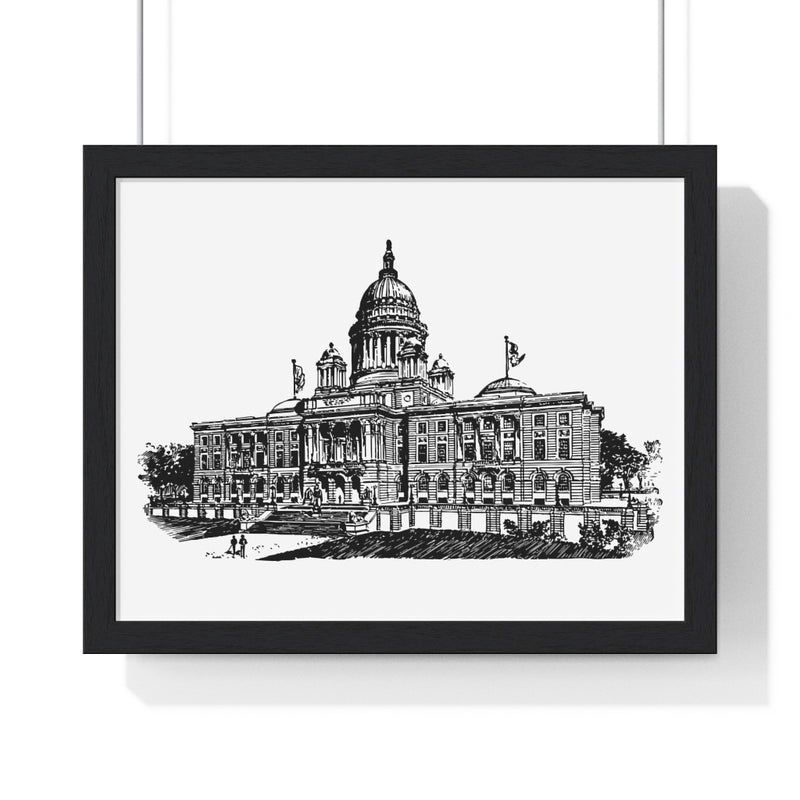 RI Statehouse - Premium Framed Horizontal Poster
