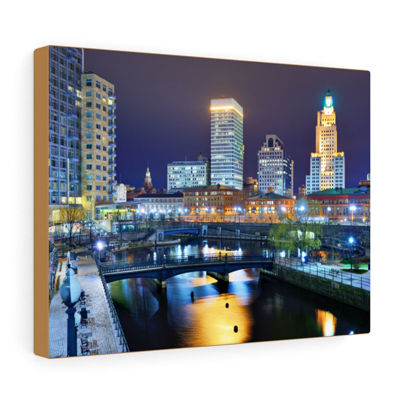 Downtown Providence at Night - Canvas