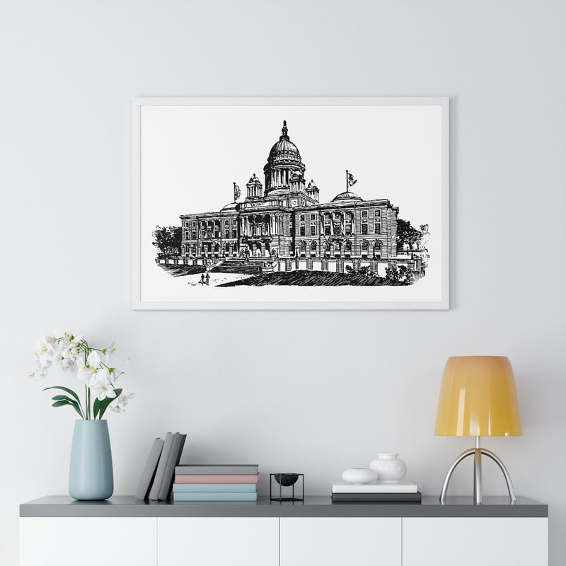 RI Statehouse - Premium Framed Horizontal Poster