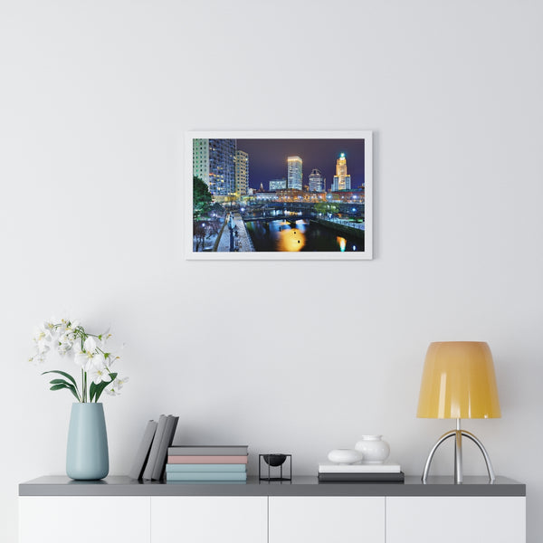 Providence At Night - Premium Framed Horizontal Poster